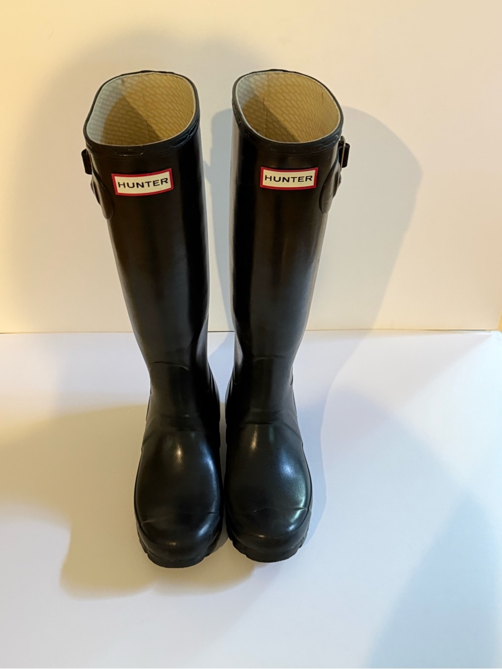 Black Hunter Original Tall Rain Boots and signature red-and-white brand logo